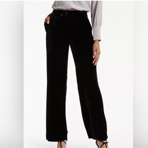 Boden Black WideLeg Velvety Midrise Trousers/Pants Womens 10 Runs like Size 6